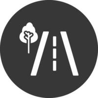 Road Glyph Inverted Icon vector