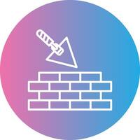 Brickwork Line Gradient Circle Icon vector