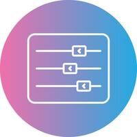 Sliders Line Gradient Circle Icon vector