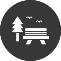 Park Glyph Inverted Icon vector