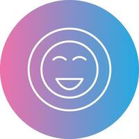 Happy Line Gradient Circle Icon vector