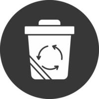 Recycle Bin Glyph Inverted Icon vector