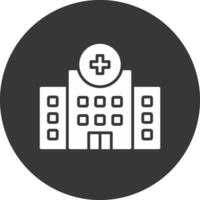 Hospital Glyph Inverted Icon vector