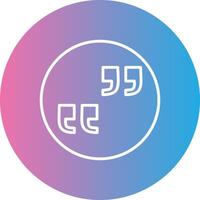 Quote Line Gradient Circle Icon vector