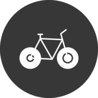 Bicycle Glyph Inverted Icon vector