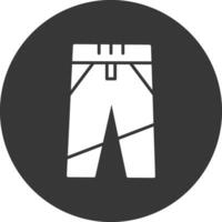 Pants Glyph Inverted Icon vector