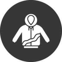 Hoodie Glyph Inverted Icon vector