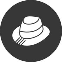 fedora glifo invertido icono vector