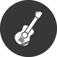 icono de glifo de guitarra invertido vector