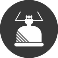 Camping Gas Glyph Inverted Icon vector