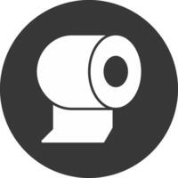 Toilet Paper Glyph Inverted Icon vector