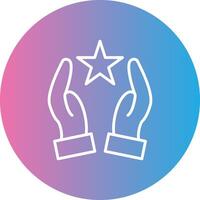 Hands Line Gradient Circle Icon vector