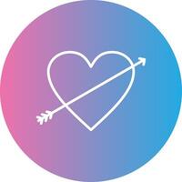 Heart Line Gradient Circle Icon vector