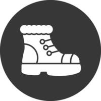 Boot Glyph Inverted Icon vector