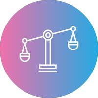 Balance Scale Line Gradient Circle Icon vector