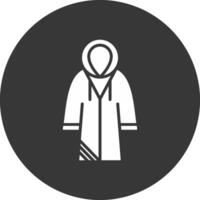 Raincoat Glyph Inverted Icon vector