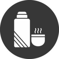 Thermos Glyph Inverted Icon vector
