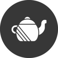 Teapot Glyph Inverted Icon vector