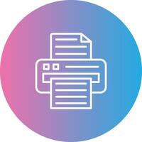 Printer Line Gradient Circle Icon vector