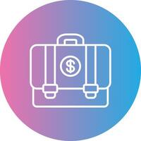 Suitcase Line Gradient Circle Icon vector