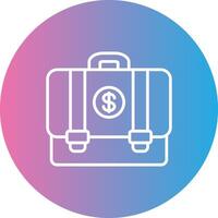 Suitcase Line Gradient Circle Icon vector