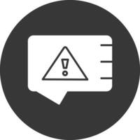 Alert Glyph Inverted Icon vector