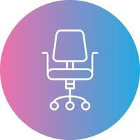 Chair Line Gradient Circle Icon vector