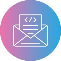 Envelope Line Gradient Circle Icon vector