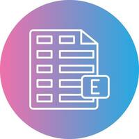 Excel Line Gradient Circle Icon vector