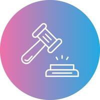 Hammer Line Gradient Circle Icon vector
