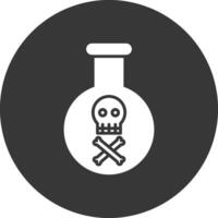 Poison Glyph Inverted Icon vector