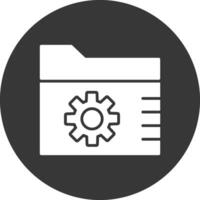 Folder Glyph Inverted Icon vector