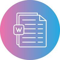 Word Line Gradient Circle Icon vector