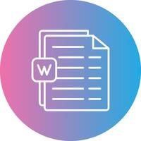 Word Line Gradient Circle Icon vector