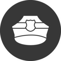 Police Hat Glyph Inverted Icon vector