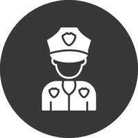 Policeman Glyph Inverted Icon vector