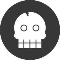 Skull Glyph Inverted Icon vector