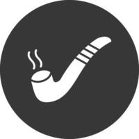 pipa de fumar glifo icono invertido vector