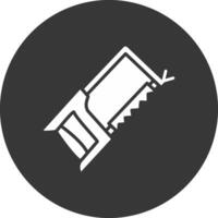 Hacksaw Glyph Inverted Icon vector