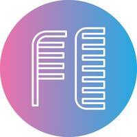 Comb Line Gradient Circle Icon vector