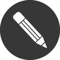 Pencil Glyph Inverted Icon vector