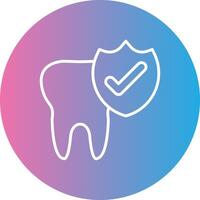 Tooth Line Gradient Circle Icon vector