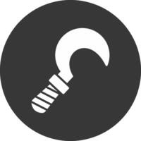 Sickle Glyph Inverted Icon vector