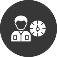 Working Hours Glyph Inverted Icon vector