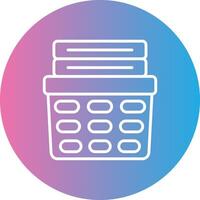 Laundry Basket Line Gradient Circle Icon vector