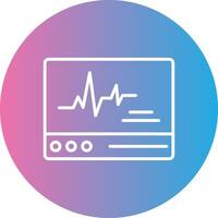 ECG Monitor Line Gradient Circle Icon vector