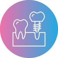 implantes línea degradado circulo icono vector