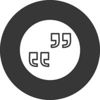 Quote Glyph Inverted Icon vector