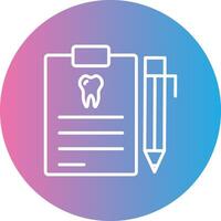 Dental Report Line Gradient Circle Icon vector