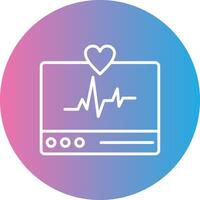 ecg monitor línea degradado circulo icono vector